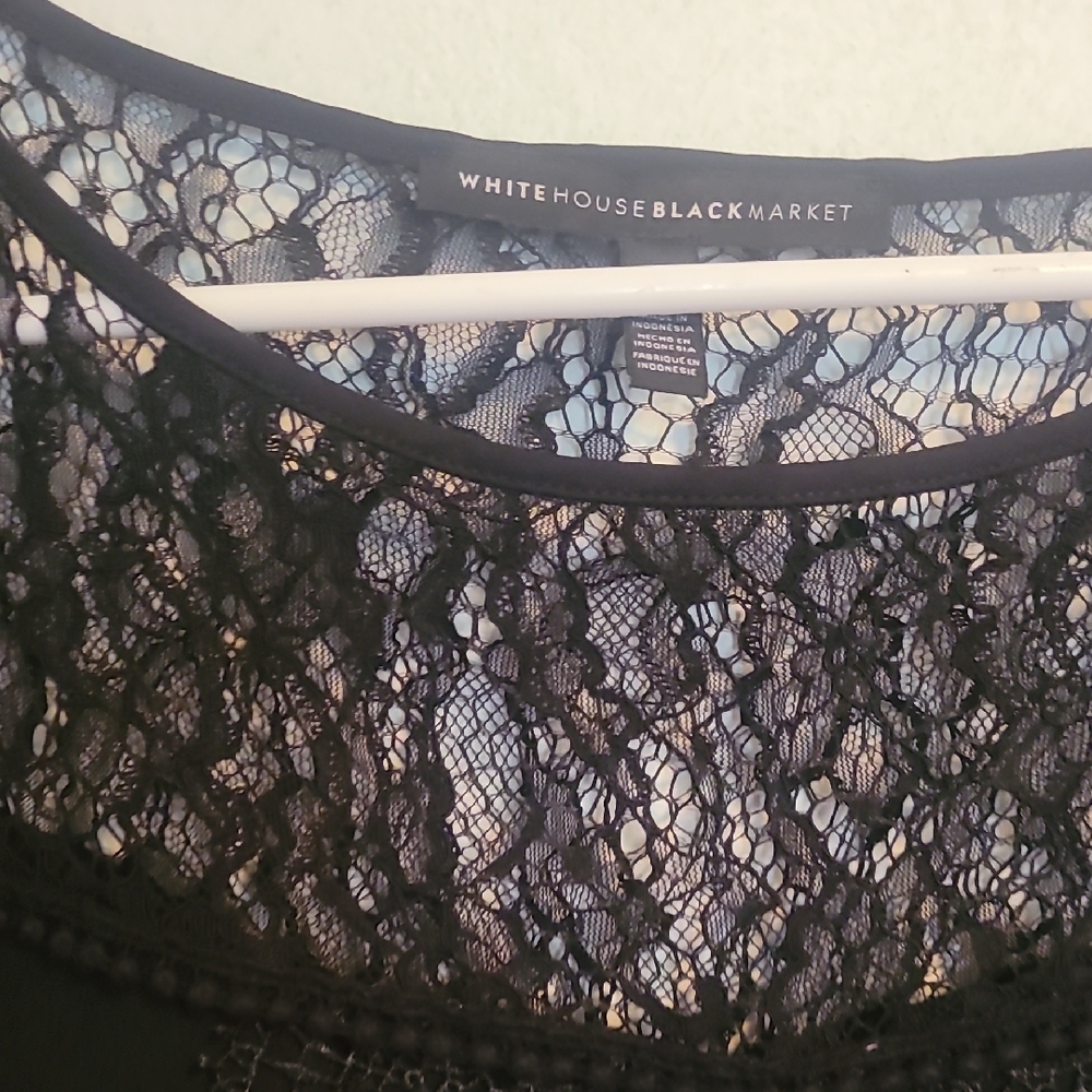 White House Black Market Black Lace Chemise
